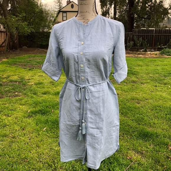Ann Taylor NWT Blue button down dress - Picture 1 of 5